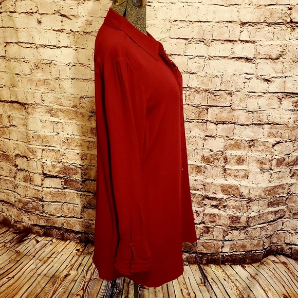 Soft Surroundings Poets Tunic Length Blouse Moroccan Red Medium - Picture 4 of 7